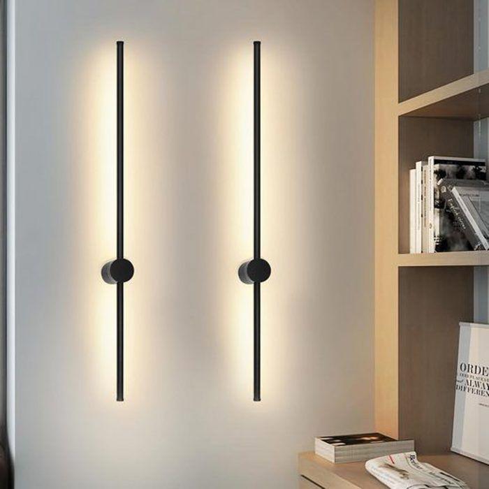 LED Wall Sconce - NETTLIFE - 2 X 60 Cm - Black - 3000K (White Hot) - Metal