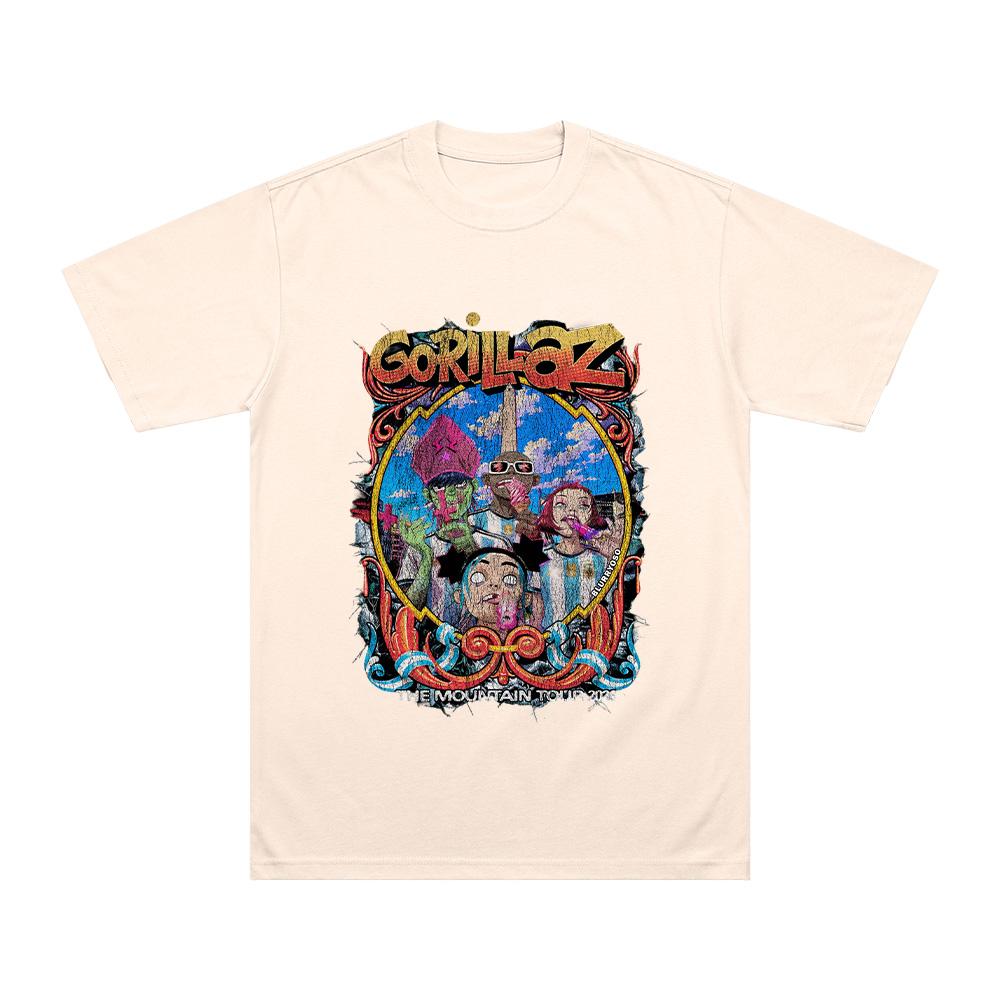 The Mountain Tour 2026 T Shirts Gorillazs Football World Cup Fashion High Street Streetwear Summer Unisex Pure Cotton Loose Tees