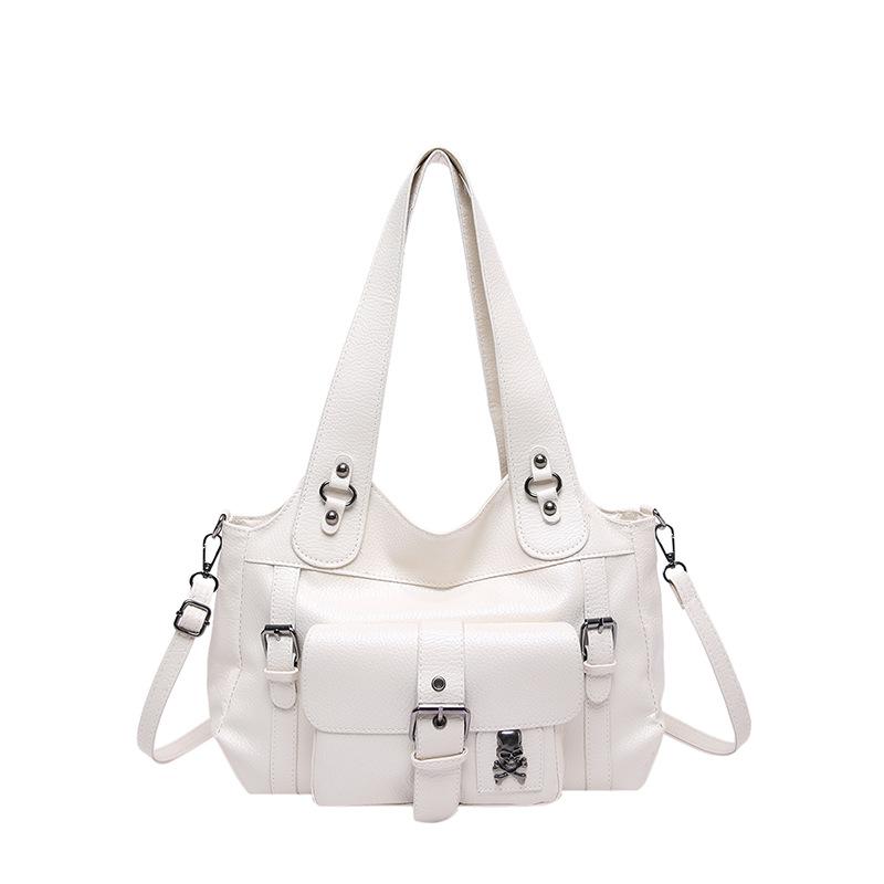 New Fashionable Personalized Soft Leather Underarm Tote Bag Casual Versatile Spice Girl Style High Sense Messenger Women's Bag