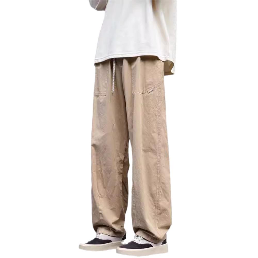 Herren Cargo-Hose im japanischen Stil: Lockere Passform, Gerades Bein, Weites Bein für Frühling & Herbst