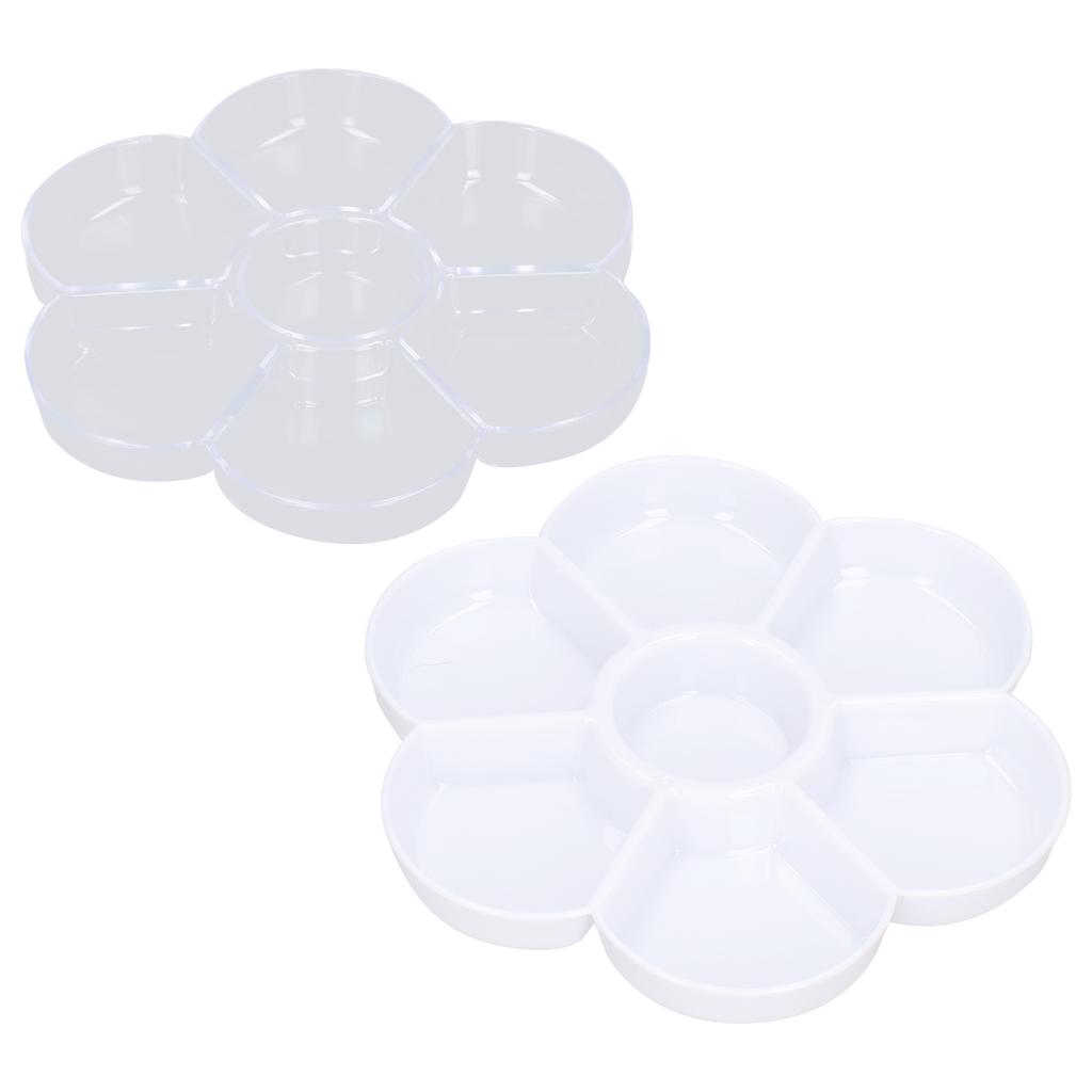 Palette 7 Holes Thickened Plastic Washable Plum Shaped Watercolor Palette Box for Studio Painting