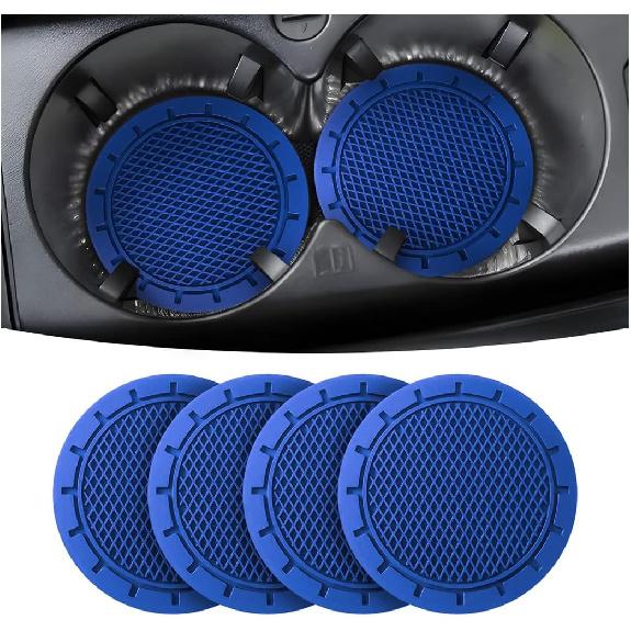 4 Pack Car Cup Holder Coaster, 2.75 Inch Diameter Non-Slip Universal Ert Coaster, Durable, Suitable For Most Car Interior, Car Accessory For Women
