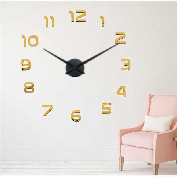 Extra Large 3D Acrylic Wall Clock - Creative DIY Clock Sticker for Living Room Decor