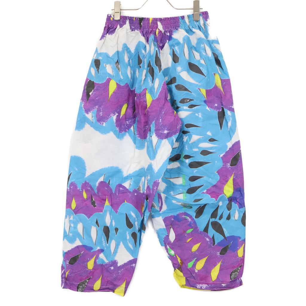 TYPICAL FREAKS TYPICAL FREAKS all-over print cotton wide pants Bottoms M Purple Blue WhiteUsed