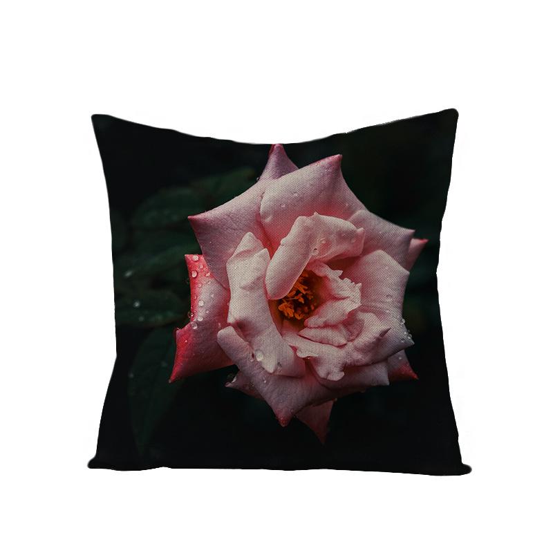 Modern Simple 3D Flower Polyester Pillow Cover for Home New Chinese Style Pillow Sofa Car Cushion Cover