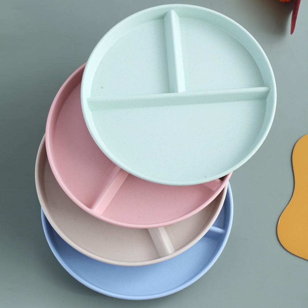 3 Grids Runde Unterteilt Platte Wiederverwendbare Fach Platte Küche Geschirr Tablett Frühstück