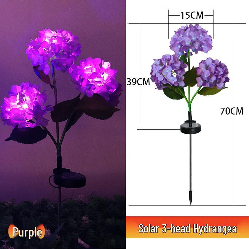 Solar Hydrangea Garden Stake Lights