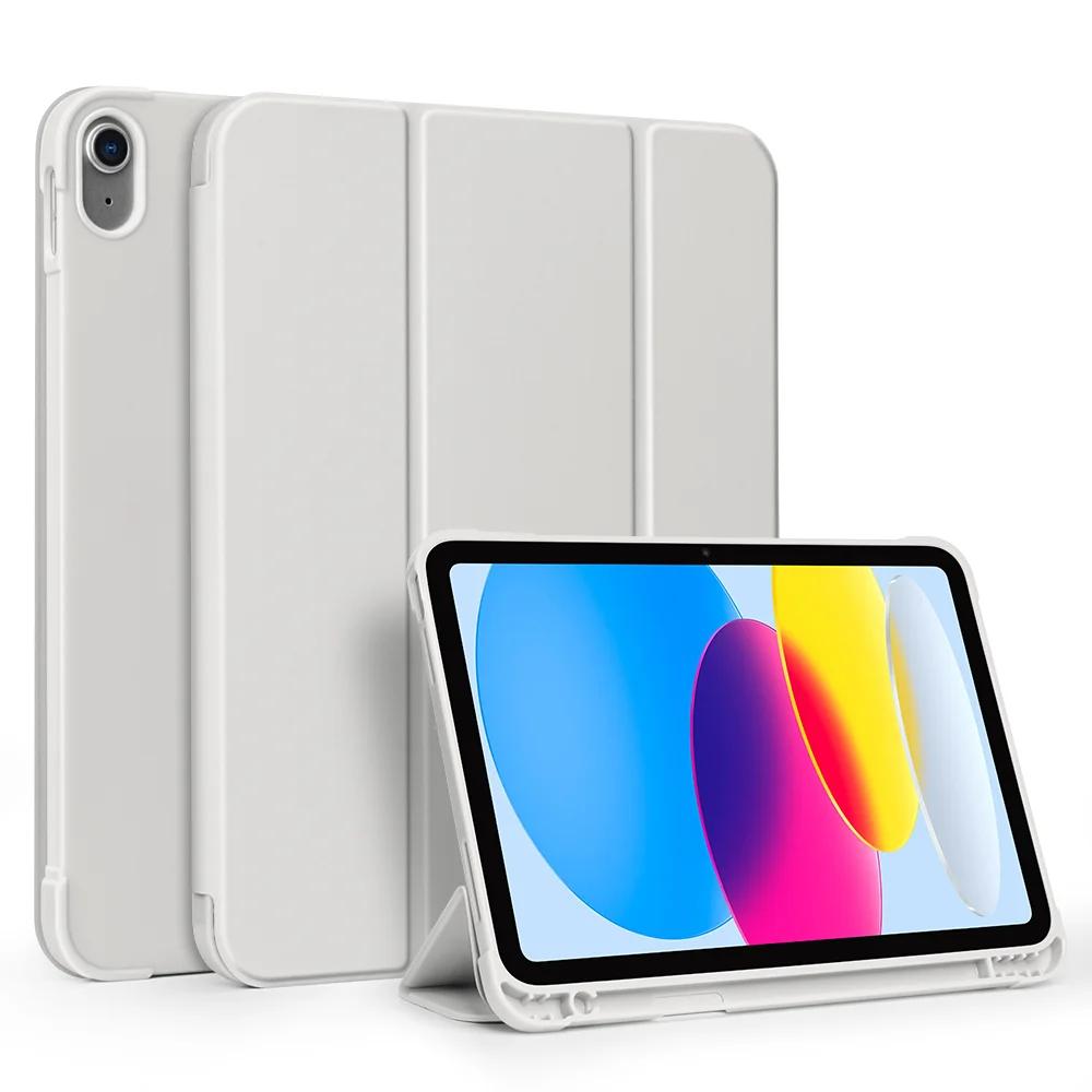 Voor iPad Pro 11 M5 iPad A16 Air 11 13 M2 M3 voor Air 4 5 6 7 8 9 10.2 10e 11e Generatie Mini 6 7 Tablethoes met Zijdelingse Potloodhouder iPad Pro 13 M5 2025 grijs