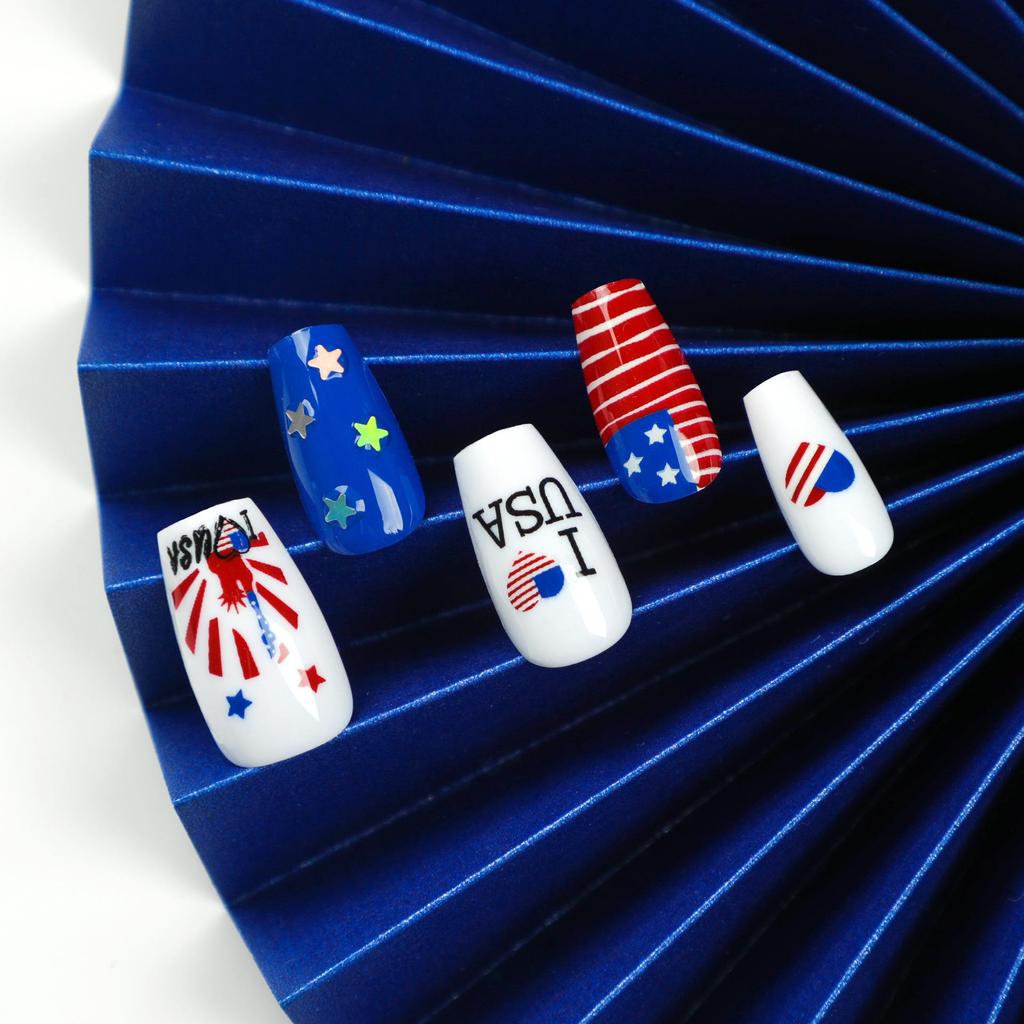 Independence Day Nail Stickers & Art - Ballet Style Removable & Wearable Nail Pieces