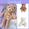 Adorable Heart-shaped Plush Teddy Bear Toy For Soothing Comfort 16.5" Tall, Long Furry Brown Fur
