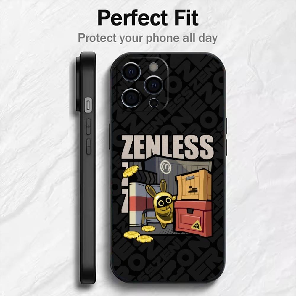 

Fanart ZZZERO Cute Characters Phone Case For iPhone17,16,15,14,13,12 Plus,Max Soft Silicone Black Cover iPhone16plus