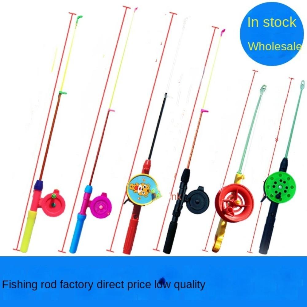 Kunststoff Mini Eisfischen Rute Anfänger Kinder See Teich Fluss Angelrolle Rute 35/40/75/80cm
