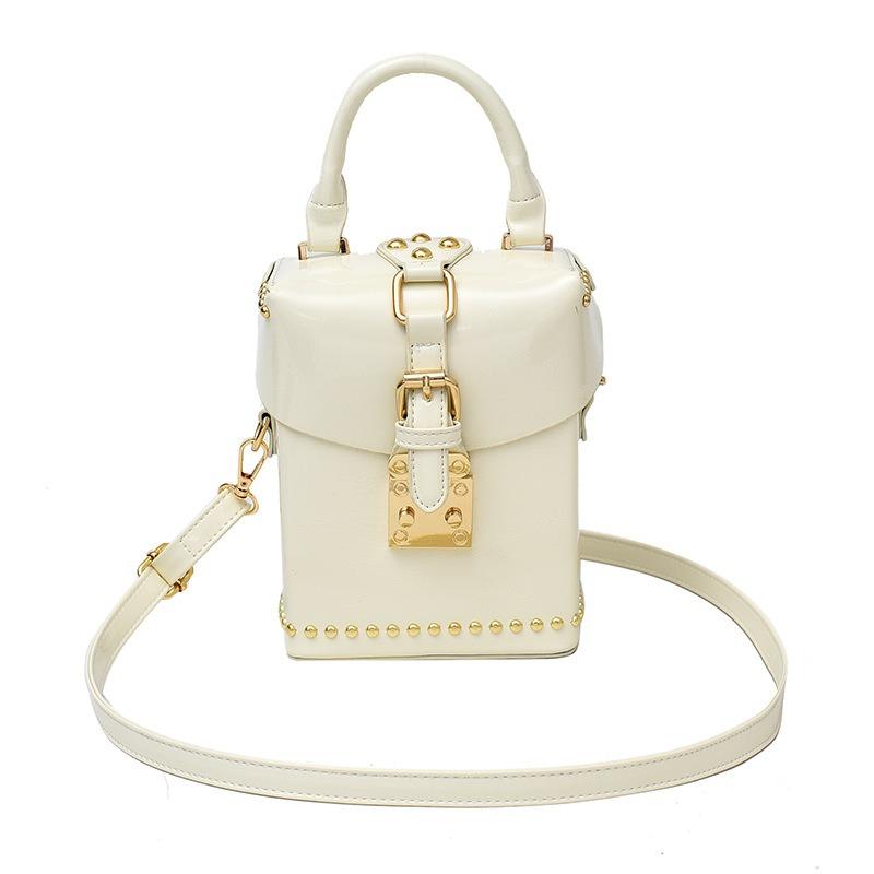 Portable Small Square Box Bag, Summer New Sweet Flip Lock Bag, Shoulder Messenger Women's Bag