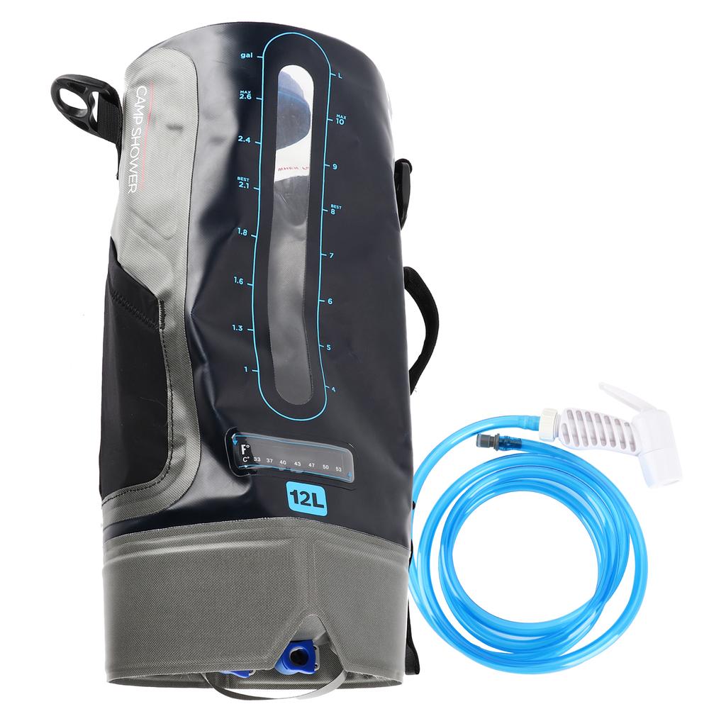 Outdoors Hiking Camping 12L Shower Bag with Pressure Foot Pump and Shower Nozzle