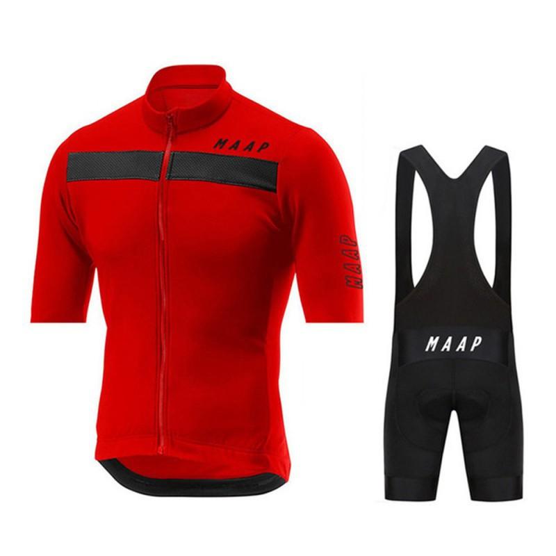 MAAP Radsport Anzug Set Rennrad Oberteil Schnelltrocknend Atmungsaktiv Kurzarm Trägerhose
