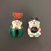 Cat Fridge Magnet, Cute Handmade Decoration, Bread Coffee Shop Accessory, Resin Small Figurine