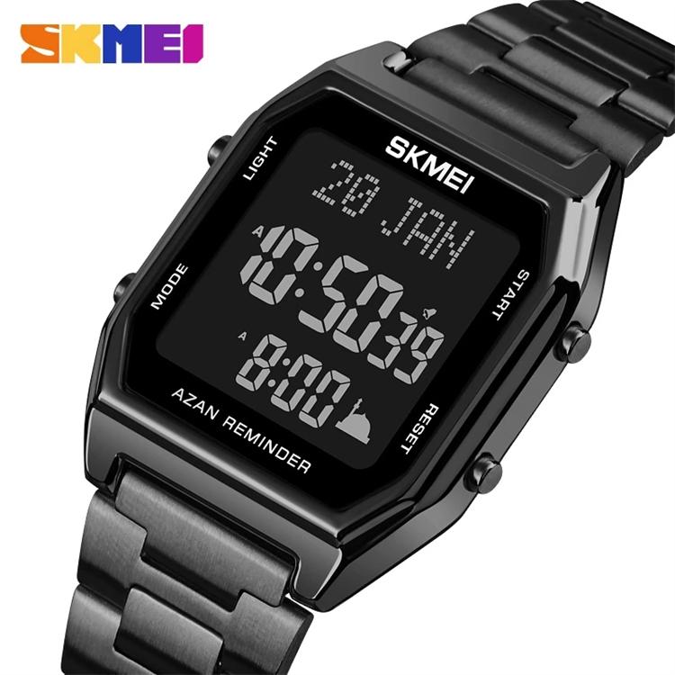 SKMEI 1763 Men's Luxury Sport Square Digital Watch Alarm LED Chronograph Japan Made Quartz Movement 30M Waterproof Stainless