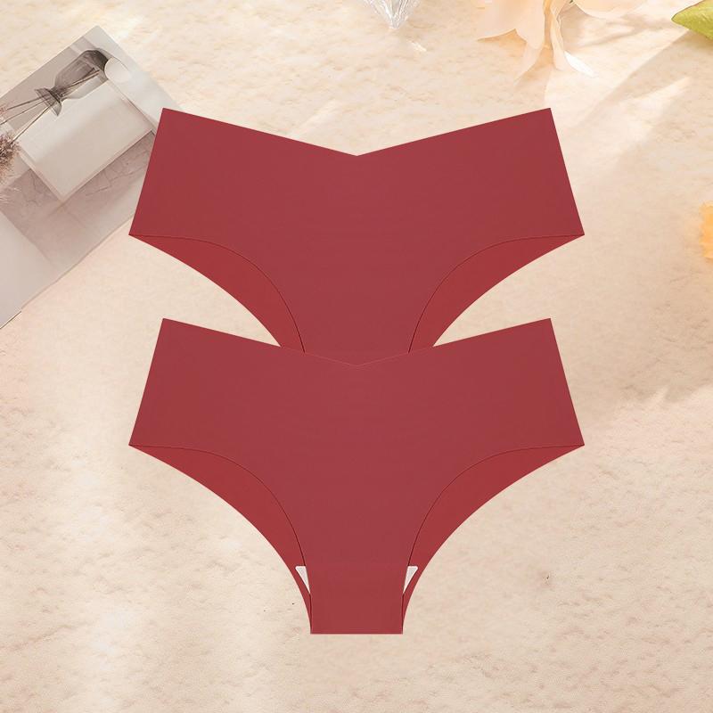 2Pcs/Set Plus Size Underwear Women's Panties Ice Silk Ladies Seamless Underpants Girls Briefs Breathable Sexy Lingerie Female