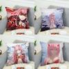 Darling In The FranXX Pillow Case For Car Sofa Decorative Home Doublesided Print Plush Square Throw Pillow Cushion Cover