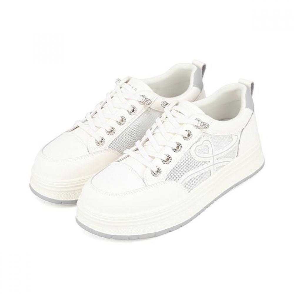 Barbara Women Cowhide Mesh Elastic Band Lightweight Sneakers 4cm Bbj155 225/01.gray