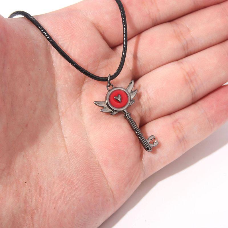 European and American Animation Hazbin Hotel Hell Inn Key Pendant Keekee Transformed into a Key Metal Necklace