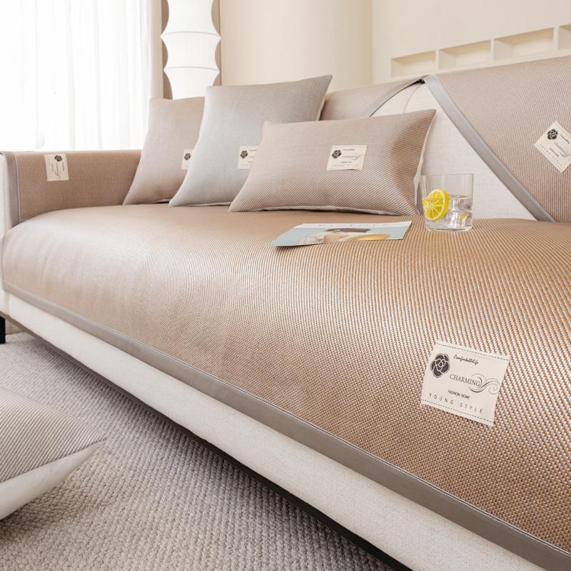 Summer Cool Mat Couch Cushion Simplicity And Refreshing Ice Silk Sofa Cover Fashion Universal Anti Slip Furniture Accessories