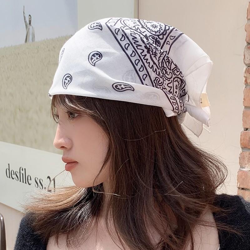 Eșarfă mică pătrată retro de țară, eșarfă artistică franțuzească din bumbac și in, eșarfă de cap pentru femei de primăvară și toamnă, vară, pentru umbră și protecție solară