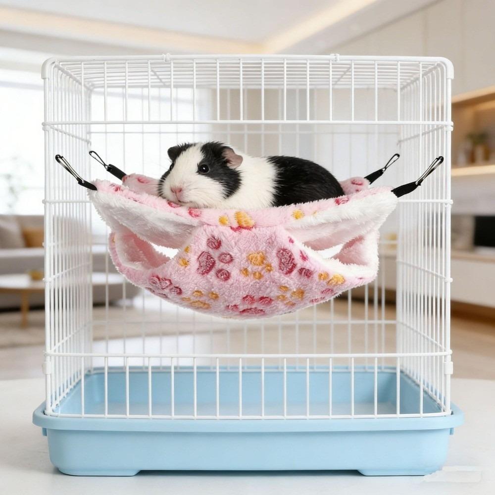 Warm Hanging Pet Hammock Winter Hamster Cage House Cozy Plush Nest Bed for Rat
