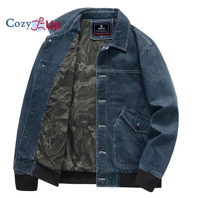 Cozy Up Heren Denim Jas Klassieke Trucker Jeans Jas Lichtgewicht Casual Wassing Distressed Bovenkleding Tops