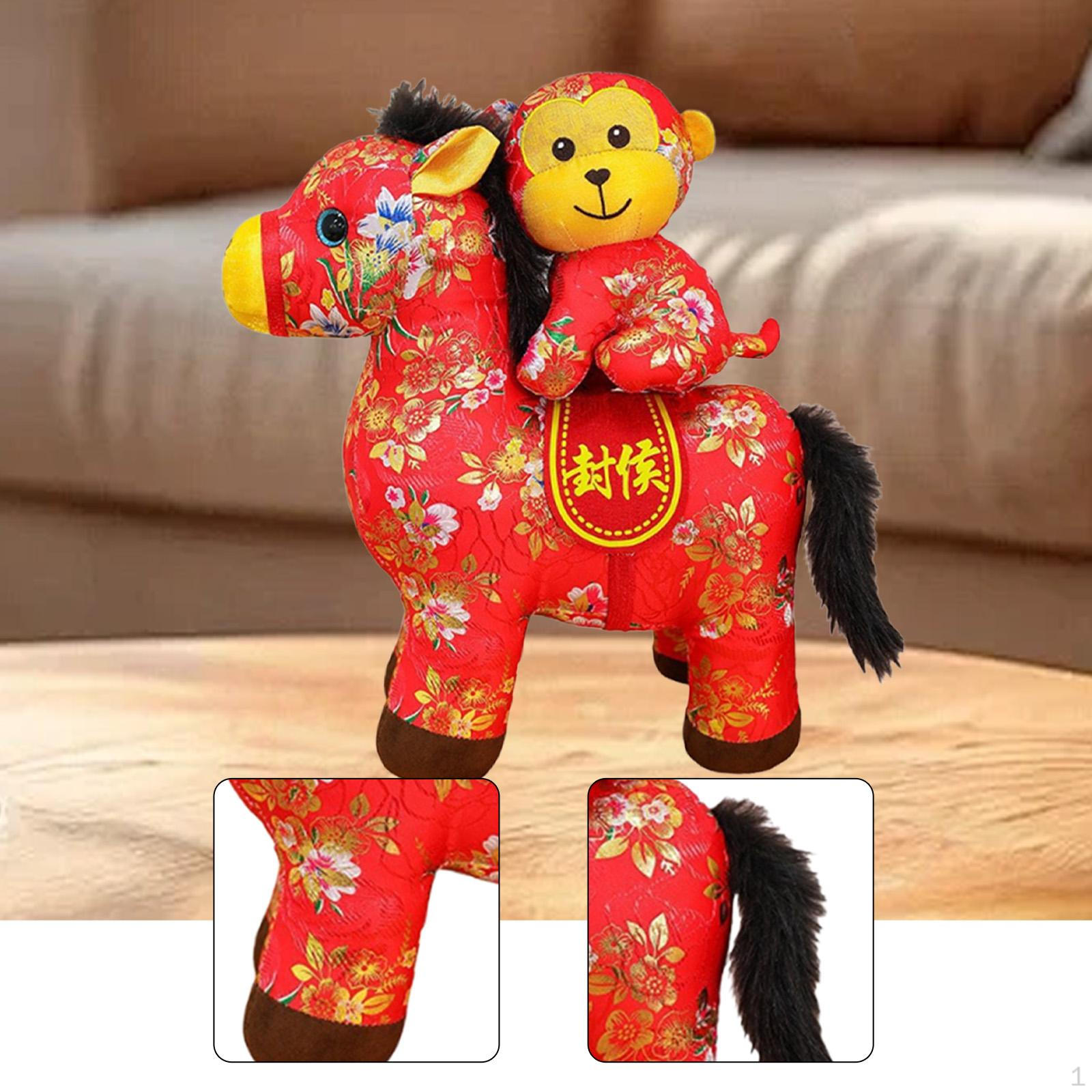 

Chinese Horse Year Decorations Doll Collections Car Ornaments Statue for Restaurant L