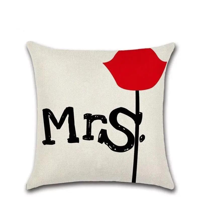 Couple Print Decorative Pillowcases Living Room Office Home Pillowcases Car Ornaments