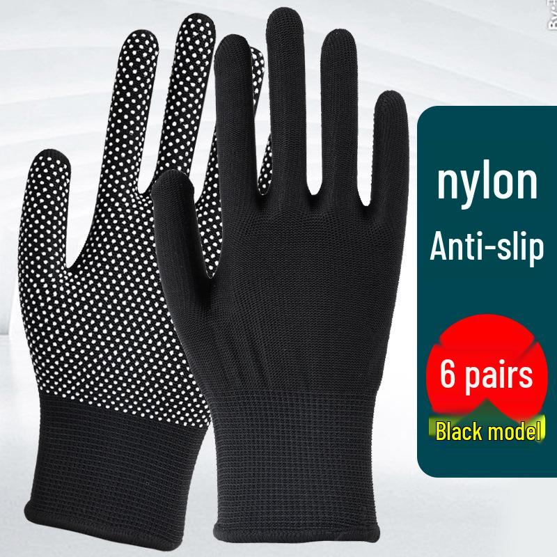 Breathable Non-Slip Nylon Summer Work Gloves - Unisex, Wear-Resistant, Sunscreen