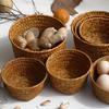 Desktop Snack Containers Handwoven Rattan Storage Basket, Round Organizer, Multiple Sizes Kitchen Counter Organizers Woven Container for And