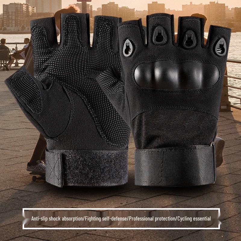 Men's Tactical Non-Slip Hard Shell Combat Gloves for Outdoor and Cycling