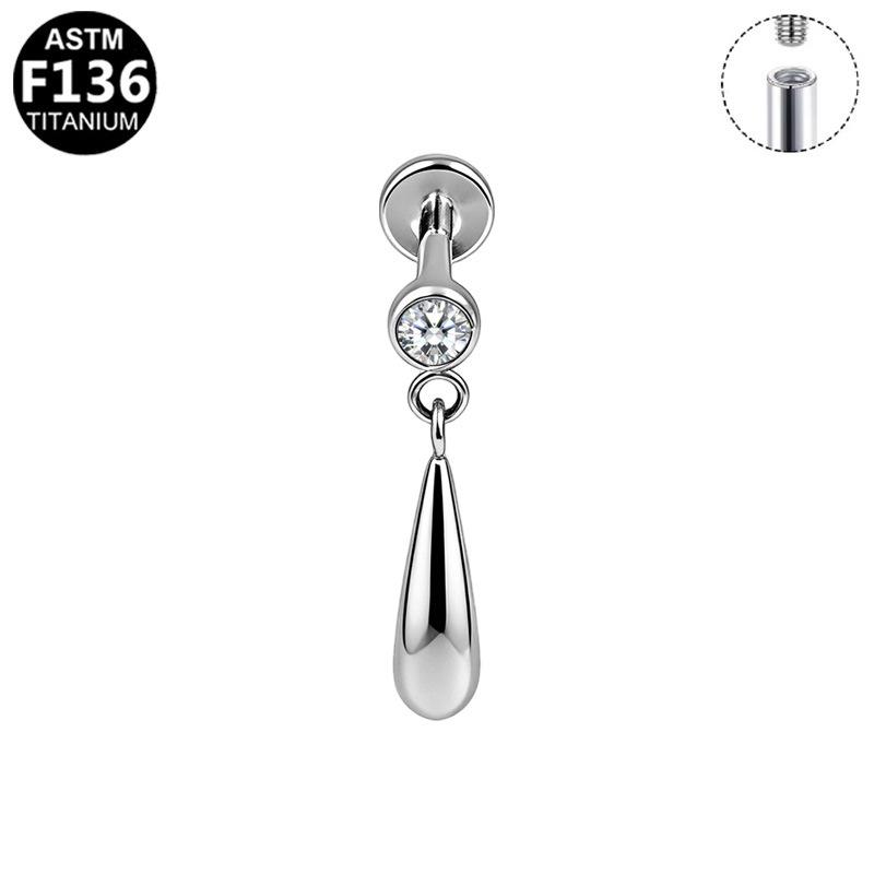 Серьги-гвоздики для хряща Gaibei G23 из титанового сплава, кошачья голова, внутренняя резьба