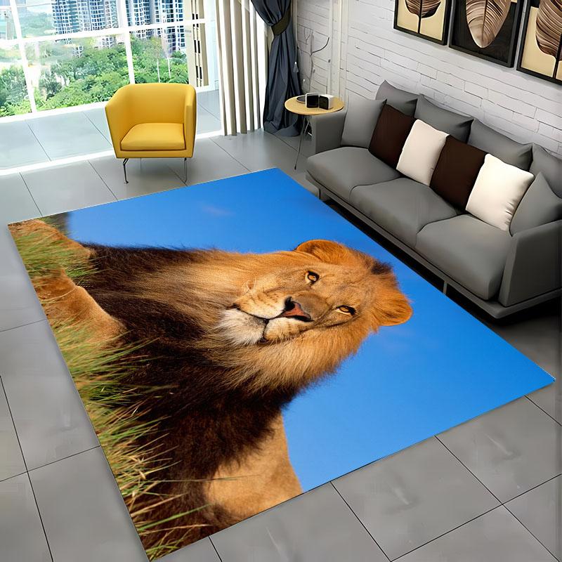 3D Dream Lion Animals Cartoon Carpet Rug for Home Living Room Bedroom Sofa DoormatDecor,Kid Play Area Rug Non-slip Floor MatGift