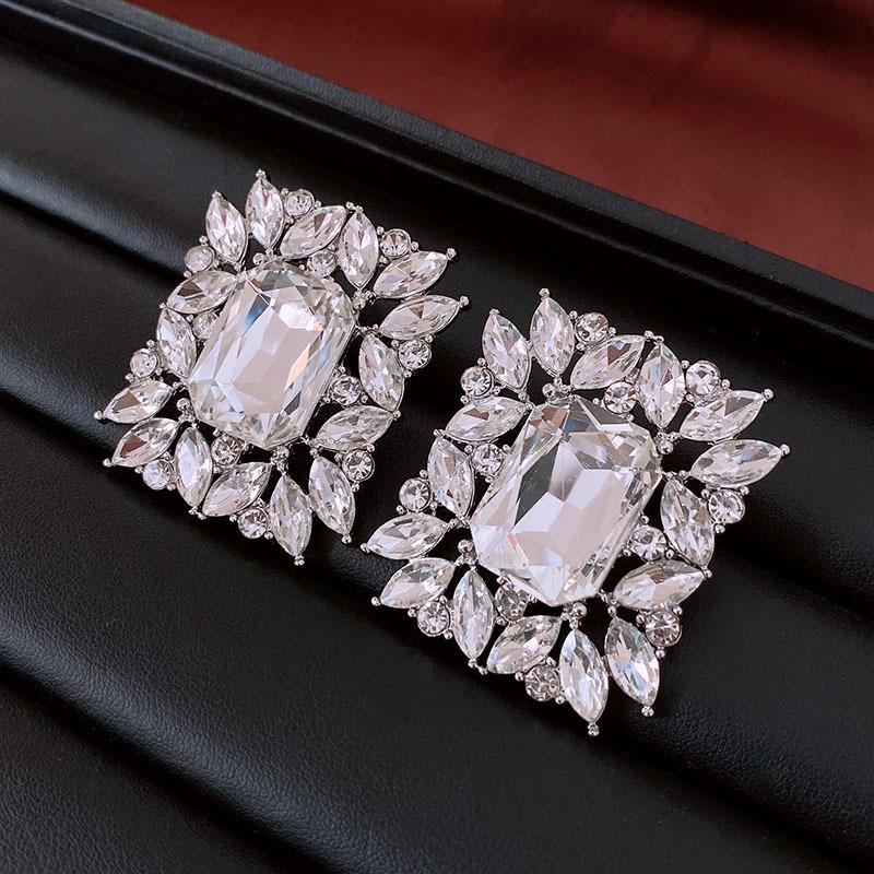 

Вінтажний набір сережок і намиста з квітами з кристалів - Елегантні висококласні прикраси в придворному стилі для жінок