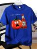 Funny Tomato Ketchup Bottle Graphic Unisexs Cotton Short Sleeve Tee Humor Casual Top Gift For Novelty Snack Lover Adult Male Guys