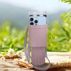 Silicone Water Bottle Carrier Bag With Phone Pocket For 40oz Tumbler, Neoprene Water Bottle Holder Pouch With Adjustable Strap Bollus