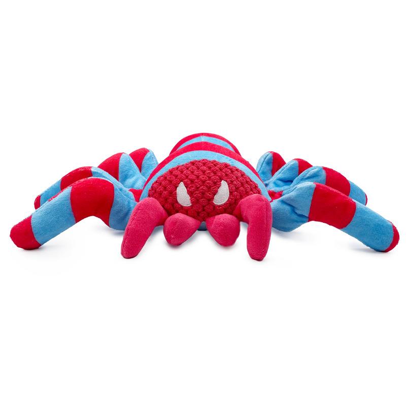 

Spider-Shaped Plush Dog Toy - Squeaky Bite-Resistant Molar Teeth Cleaning Toy, Interactive Pet Chew Toy to Relieve Boredom, красный