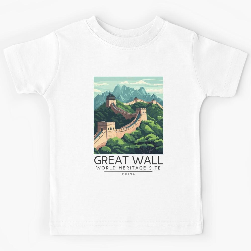 A Vintage Travel Poster of The Great Wall of China - China Kids T-Shirt 160
