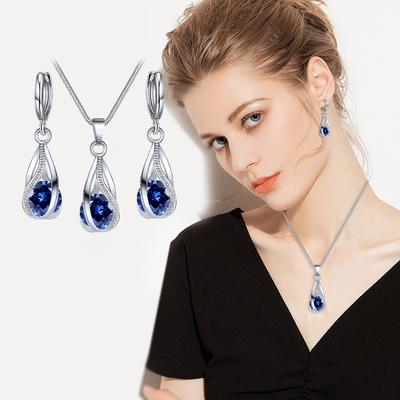 Mode Zirkon Kristall rotierenden Anhänger Ohrringe zwei Stück Damenschmuck