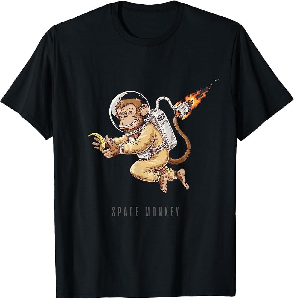 Space Monkey  The Monkey in Space with Banana TShirt Unisex T-Shirt XXL