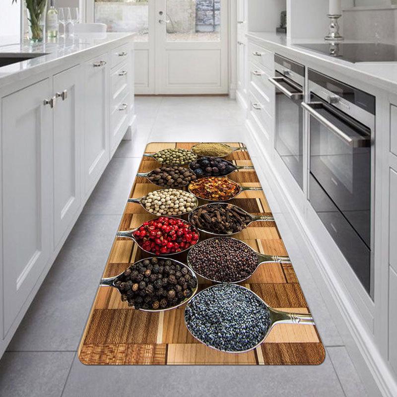 Kitchen Long Carpet, Water And Oil Absorbent, Washable For Restaurant Closet Dressing Room Anti-Slip Floor Mat Home Decor