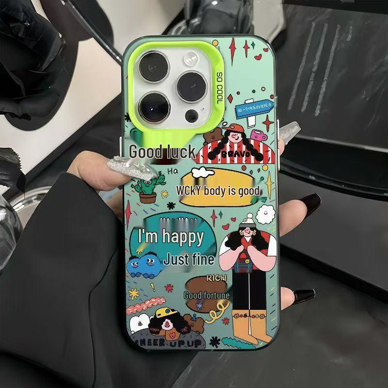 Happy Just Be Energetic iPhone Case for Apple Pro Max - Compatible with iPhone 14/15/16/17; European & American Designs