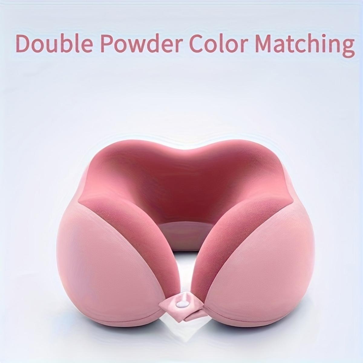 

Подушка U-образной формы из пены с эффектом памяти, дорожная подушка для шеи, подушка для сна в офисе, подушка для шеи для взрослых, U-образный подголовник, разбирается и стирается розовый