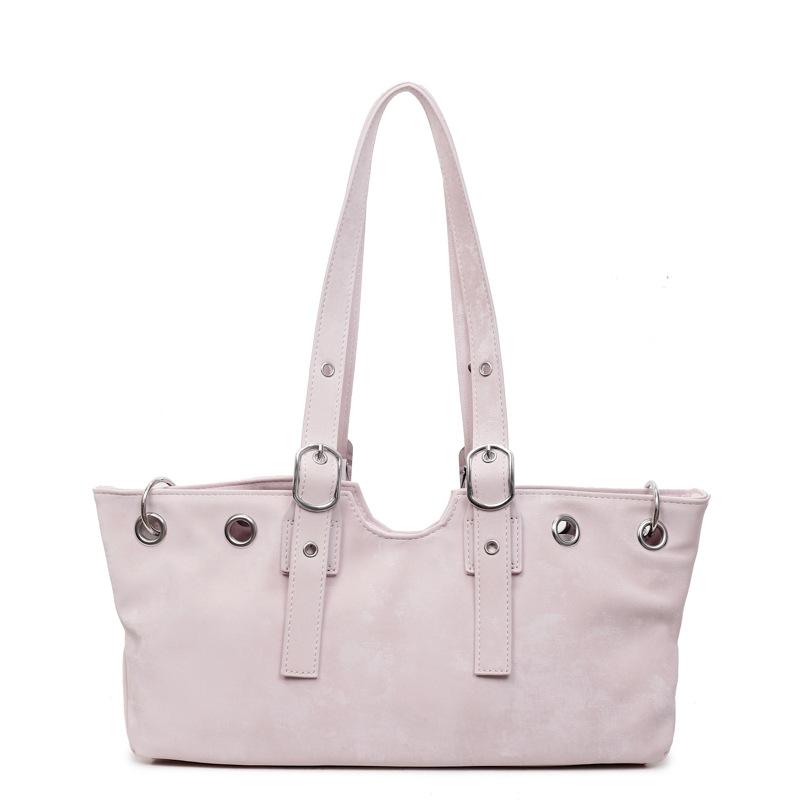 Single-shoulder Bag Women's Niche Commuting Retro Bag Riveted Hot Girl Motorcycle Underarm Bag