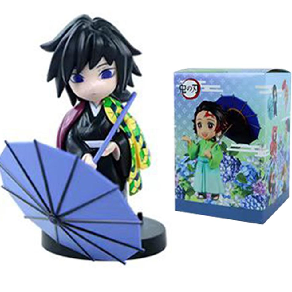 Anime Genuine Demon Slayer Action Figure Plum Rain Series Kochou Shinobu Tomioka Giyuu Kanroji Mitsuri Mystery Box Toy Gift