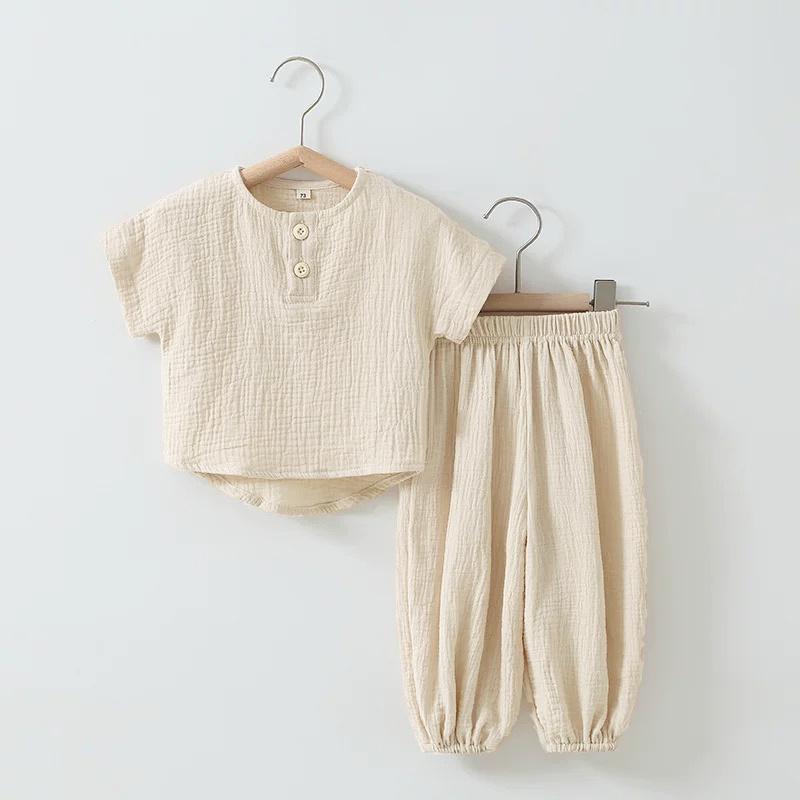 

2Pcs Kids Baby Organic Cotton Clothes Summer Boy Short Sleeve Top + Pant Toddler Boy Clothes Set 73