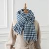 New temperament medium and long warm fashion imitation cashmere fringed scarf student thickened shawl small thousand bird grid scarf women